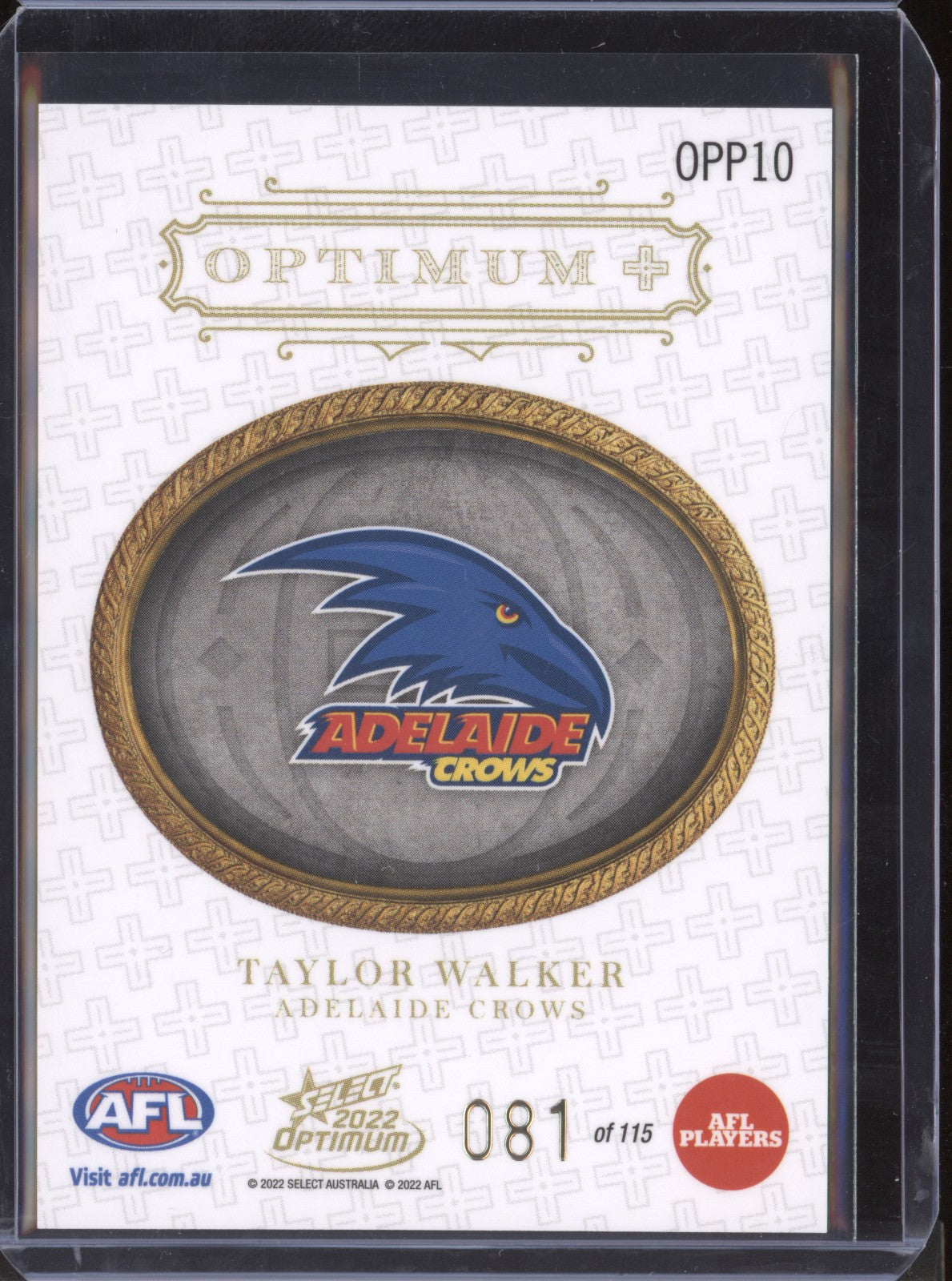 Taylor Walker 2022 Select Optimum OPP10 Optimum Plus Parallel 81/115