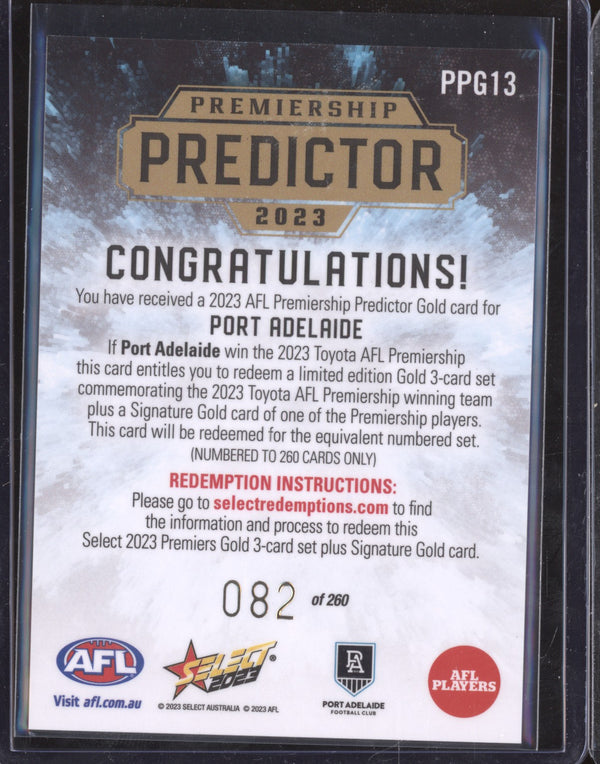 Port Adelaide 2023 Select Footy Stars PPG13 Premiership Predictor Gold 82/260
