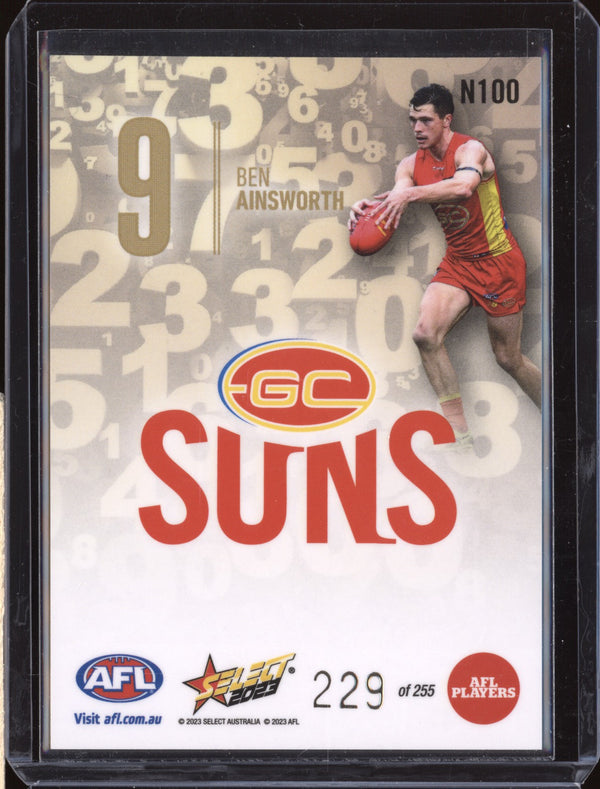 Ben Ainsworth 2023 Select Footy Stars N100 Numbers Gold 229/255