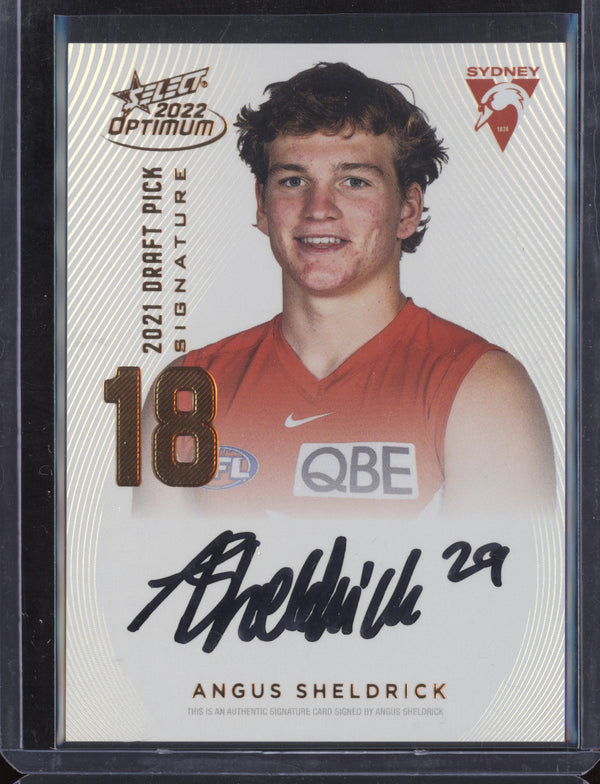 Angus Sheldrick 2022 Select Optimum DPSC18 Draft Pick Signature Copper RC 152/170