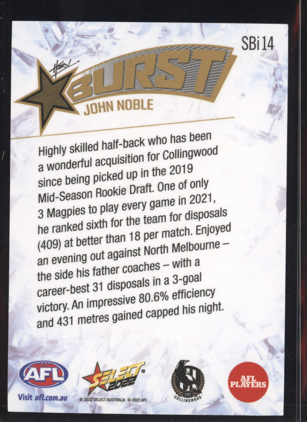 John Noble 2022 AFL - Select Footy Stars Starburst Ice