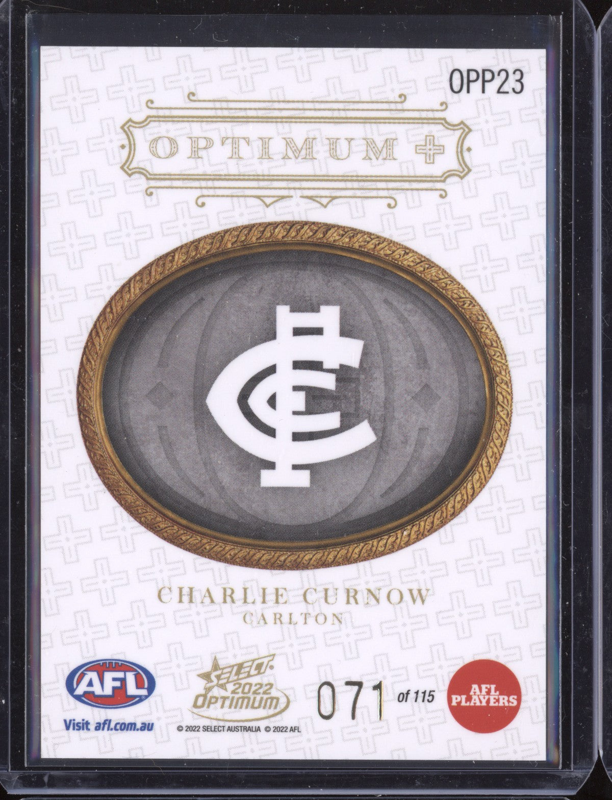 Charlie Curnow 2022 Select Optimum OPP23 Optimum Plus Parallel 71/115