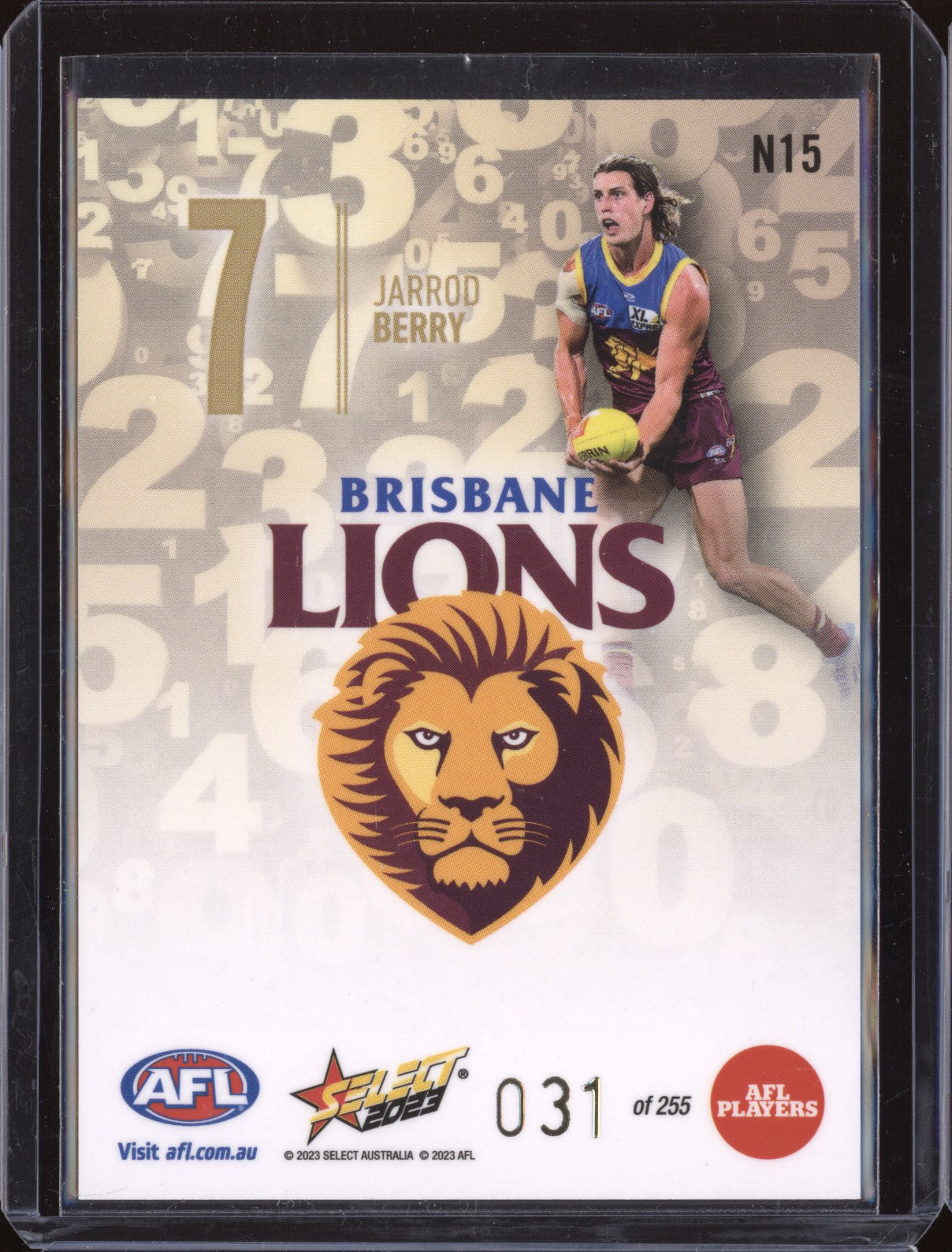 Jarrod Berry 2023 Select Footy Stars N15 Numbers Gold 31/255