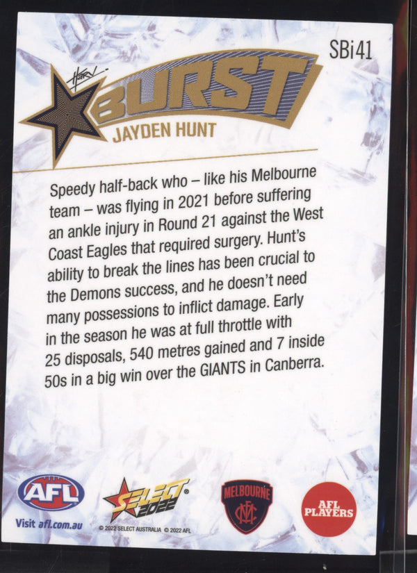 Jayden Hunt 2022 AFL - Select Footy Stars Starburst Ice