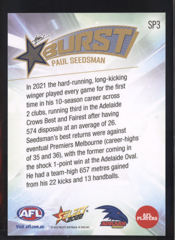 Paul Seedsman 2022 AFL- Select Footy Stars Starburst Paint