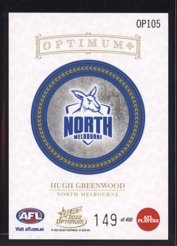 Hugh Greenwood 2022 Select Optimum OP105 Optimum Plus 149/450