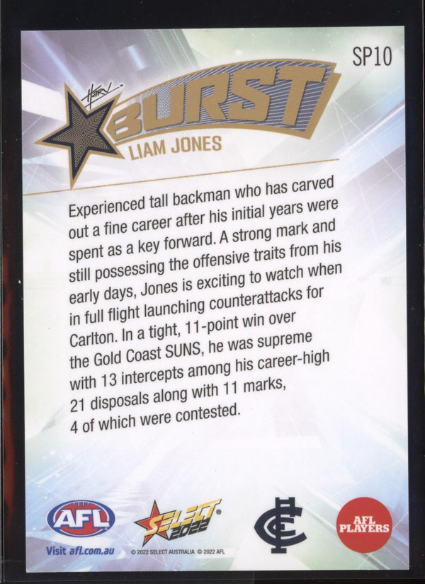 Liam Jones 2022 AFL- Select Footy Stars Starburst Paint