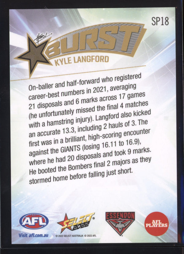 Kyle Langford 2022 AFL- Select Footy Stars Starburst Paint