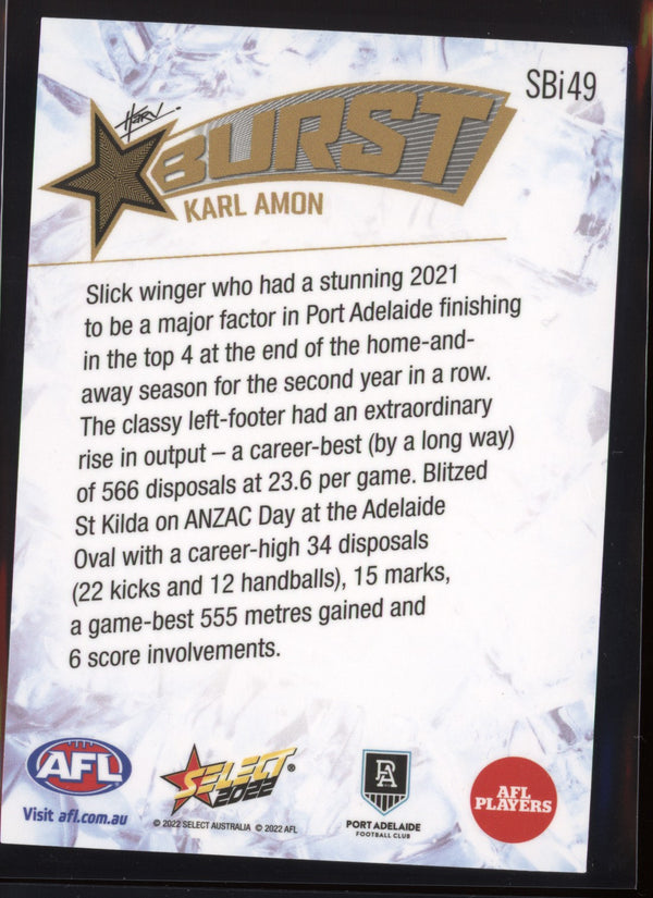 Karl Amon 2022 AFL - Select Footy Stars Starburst Ice