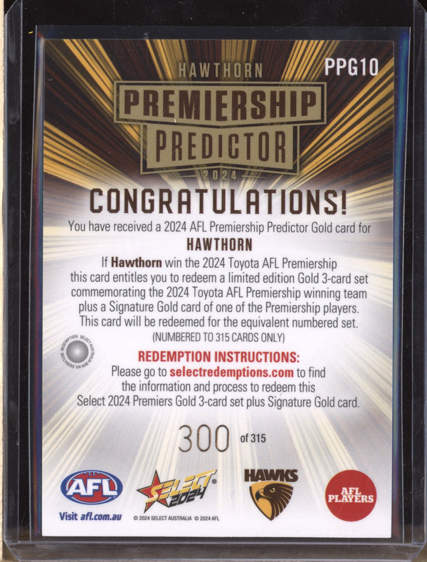 Hawthorn 2024 Select Footy Stars PPG10 Premiership Predictor Gold 300/315