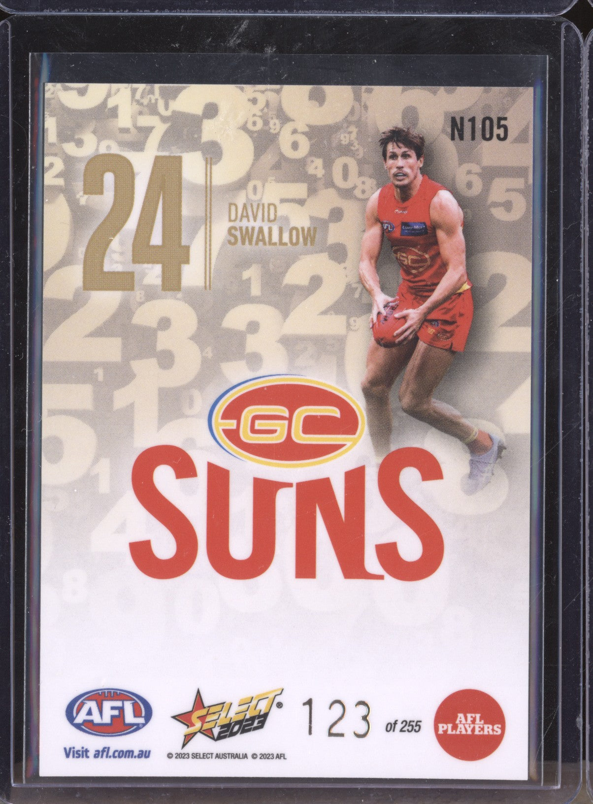 David Swallow 2023 Select Footy Stars N105 Numbers 123/255