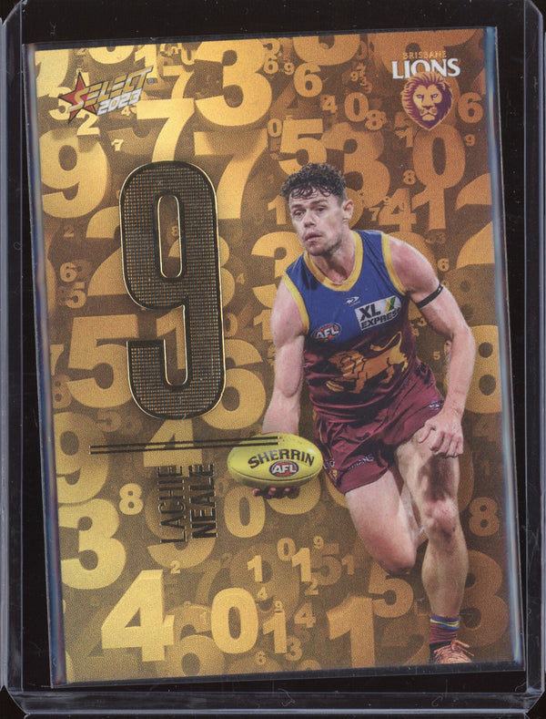 Lachie Neale 2023 Select Footy Stars N169 Numbers Gold 232/255