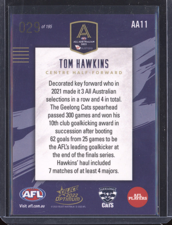 Tom Hawkins 2022 Select Optimum AA11 2021 All Australian 29/195