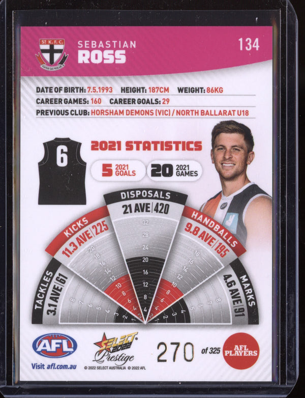 Sebastian Ross 2022 Select Footy Stars Prestige Pink  270/325