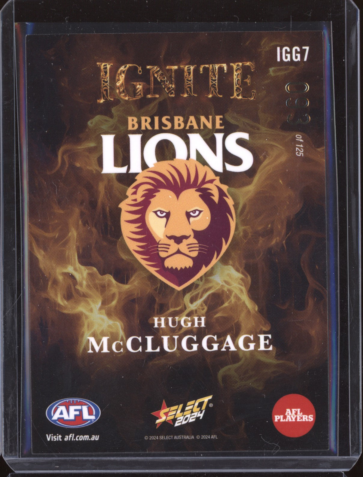 Hugh McCluggage 2024 Select Footy Stars IGG7 Ignite Gold 93/125