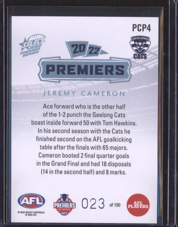 Jeremy Cameron 2022 Select Premier Series PCP4 23/100