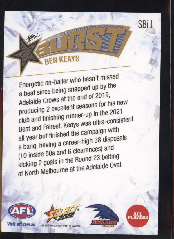 Ben Keays 2022 AFL - Select Footy Stars Starburst Ice