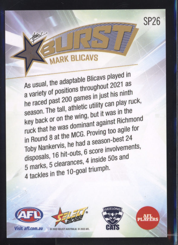 Mark Blicavs 2022 AFL- Select Footy Stars Starburst Paint