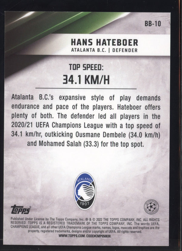 Hans Hateboer 2021/22 Topps UEFA Champions League Best of the Best