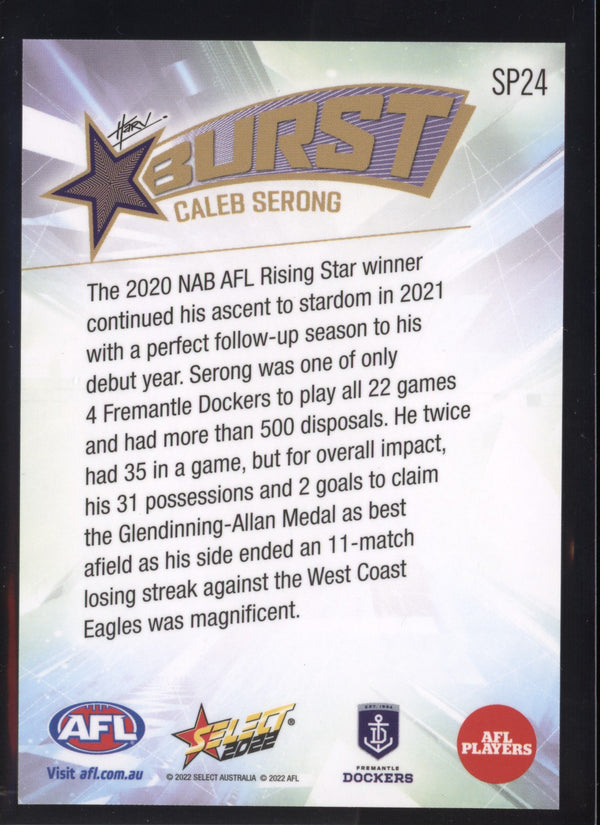 Caleb Serong 2022 AFL- Select Footy Stars Starburst Paint