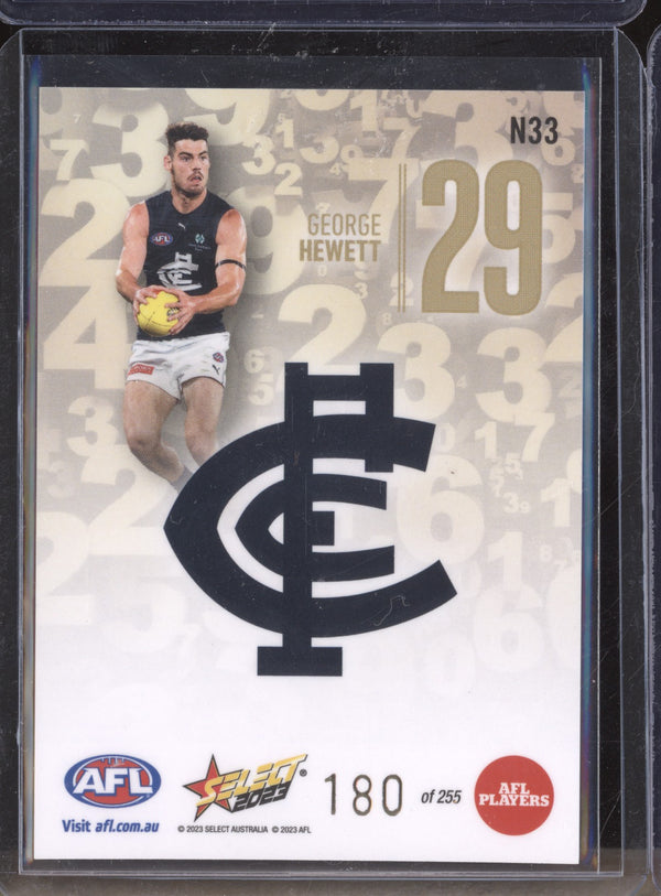 George Hewett 2023 Select Footy Stars N33 Numbers 180/255