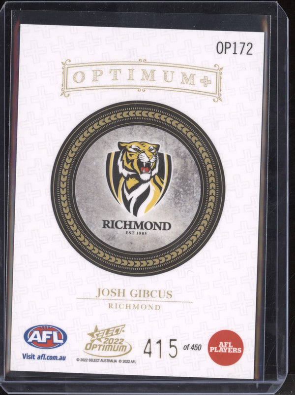 Josh Gibcus 2022 Select Optimum OP172 Optimum Plus RC 415/450