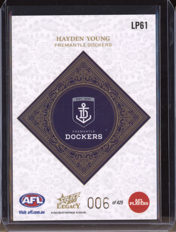 Hayden Young 2023 Select Legacy AFL LP61 Legacy Plus Low 006/425