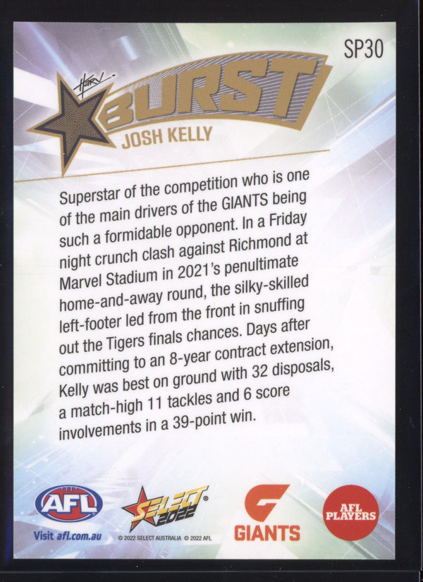 Josh Kelly 2022 AFL- Select Footy Stars Starburst Paint