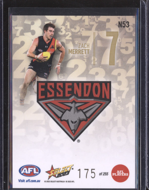 Zach Merrett 2023 Select Footy Stars N53 Numbers 175/255