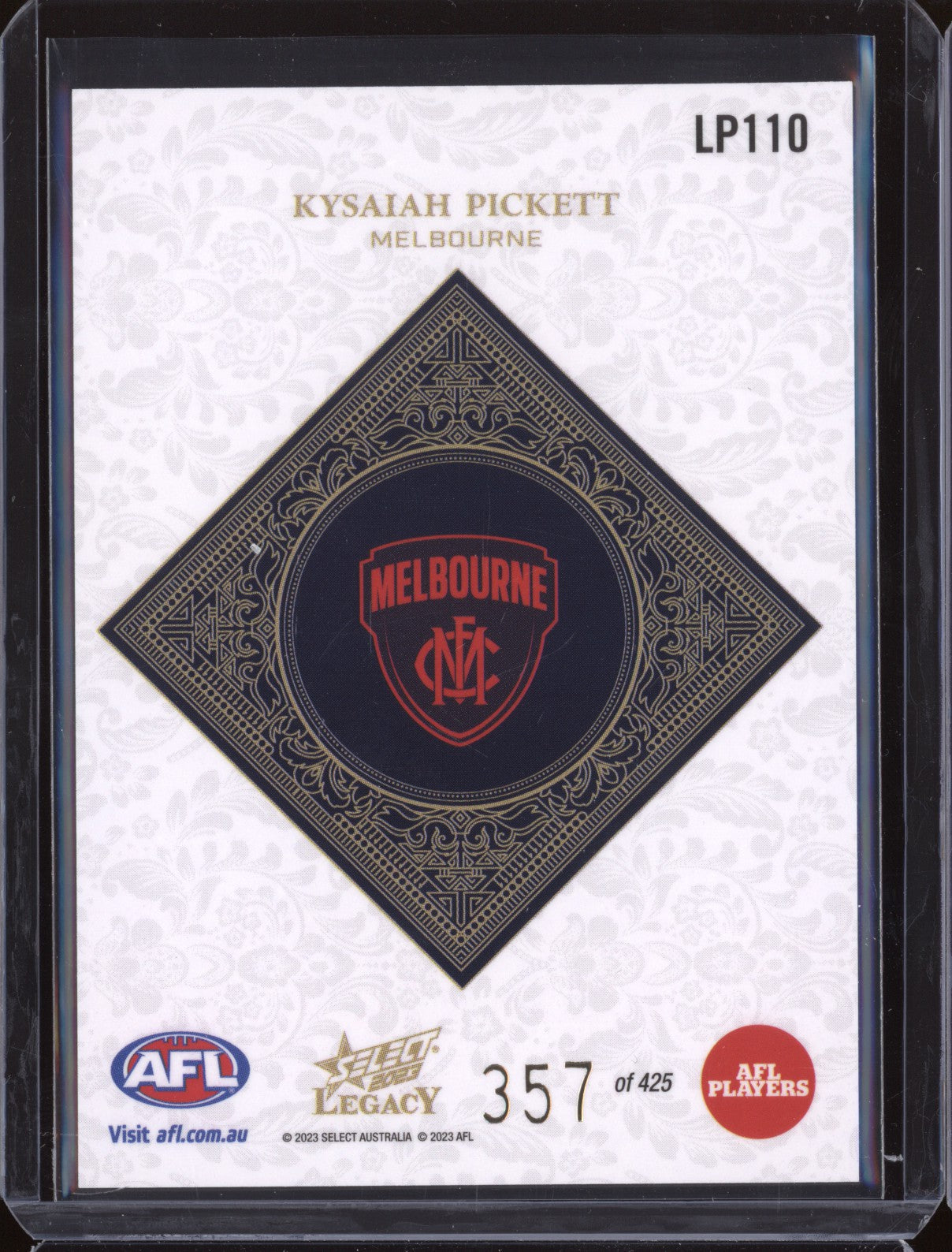 Kysaiah Pickett 2023 Select Legacy AFL LP110 Legacy Plus 357/425