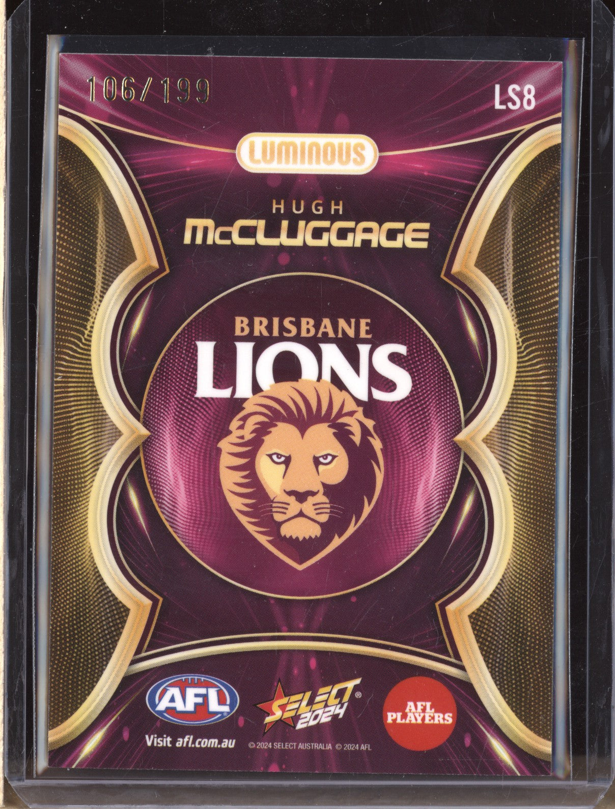 Hugh McCluggage 2024 Select Footy Stars LS8 Luminous Superstars 106/199