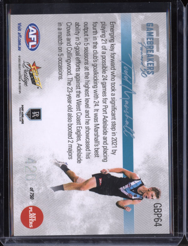 Todd Marshall 2022 Select Prestige  Gamebreakers 420/750