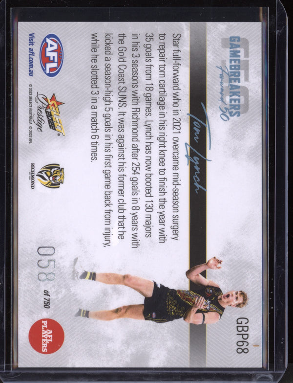 Tom Lynch 2022 Select Prestige  Gamebreakers 58/750