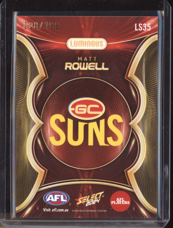 Matt Rowell 2024 Select Footy Stars LS35 Luminous Superstars 28/199