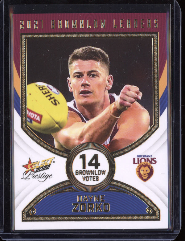 Dayne Zorko 2022 Select Footy Stars Prestige Brownlow Leaders 58/60