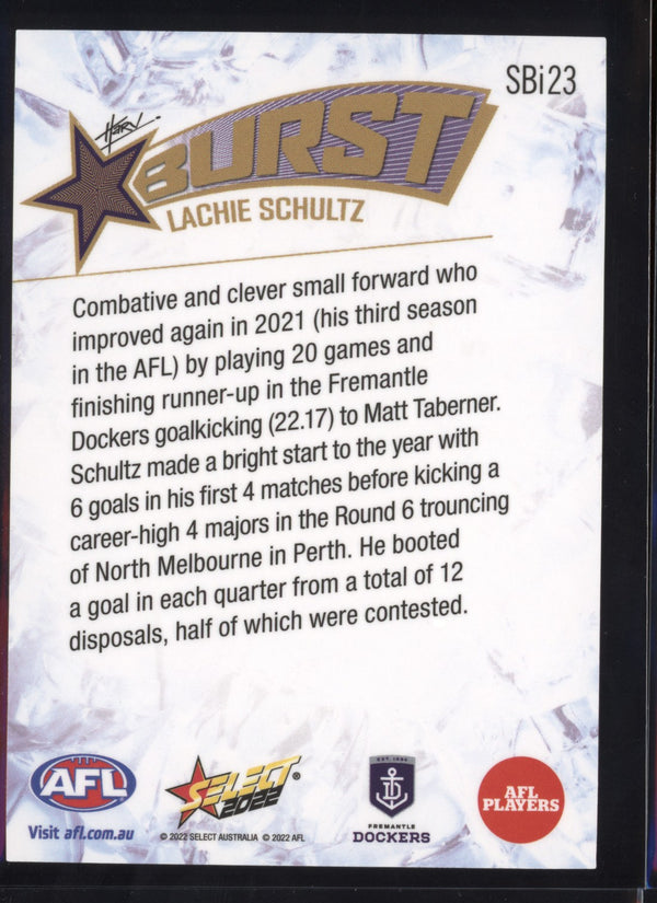 Lachie Schultz 2022 AFL - Select Footy Stars Starburst Ice