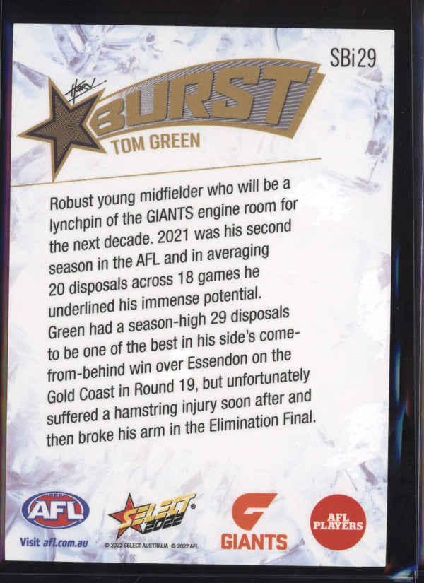 Tom Green 2022 AFL - Select Footy Stars Starburst Ice