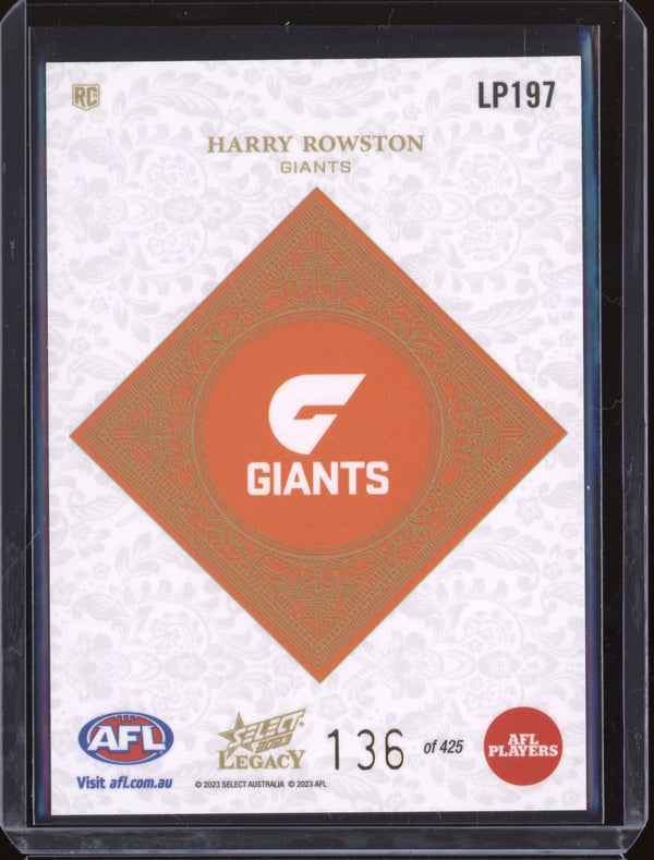 Harry Rowston 2023 Select Legacy AFL LP197 Legacy Plus RC 136/425