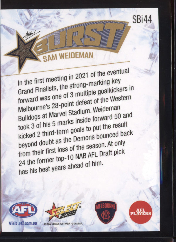 Sam Weideman 2022 AFL - Select Footy Stars Starburst Ice