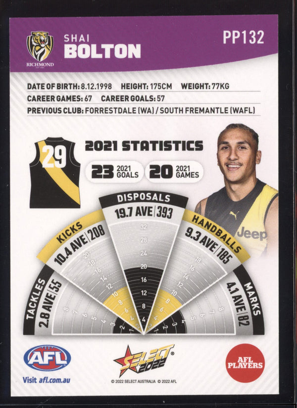 Shai Bolton 2022 Select Footy Stars Common Card - Purple