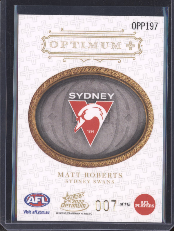 Matt Roberts 2022 Select Optimum OPP197 Optimum Plus Parallel - Low RC 007/115