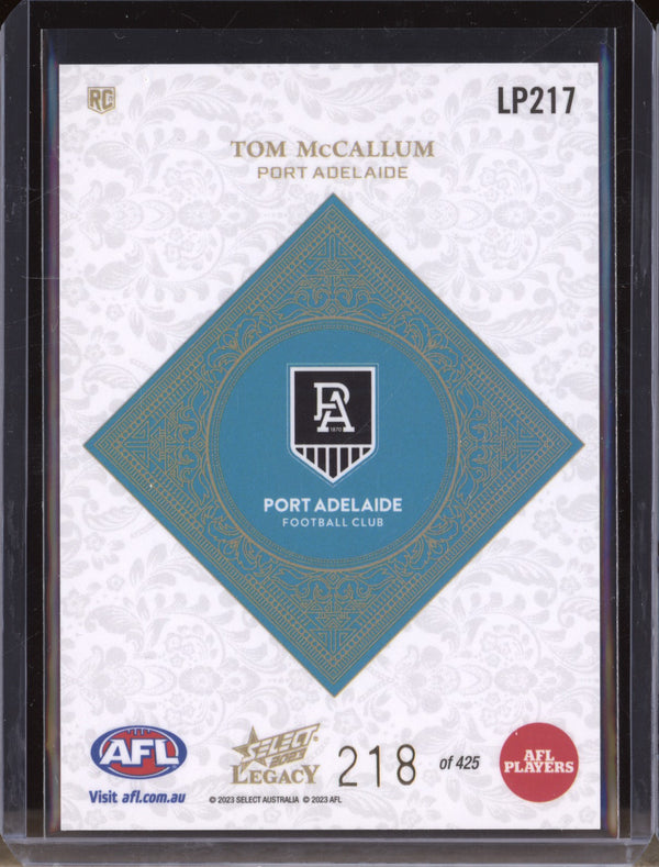 Tom McCallum 2023 Select Legacy AFL LP217 Legacy Plus RC 218/425