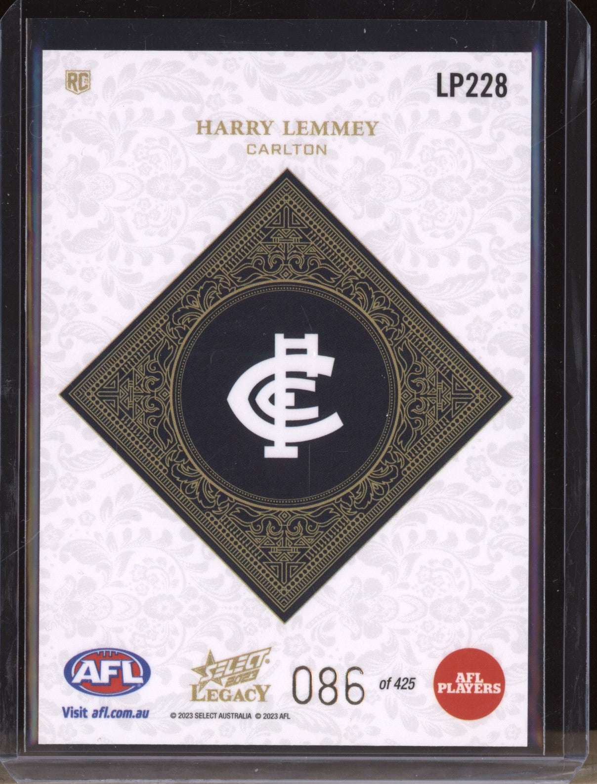 Harry Lemmey 2023 Select Legacy AFL LP228 Legacy Plus RC 86/425