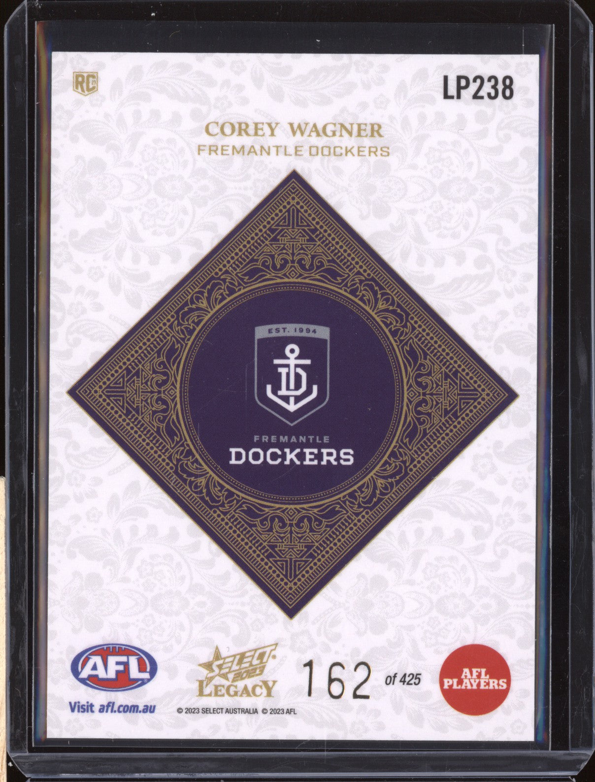 Corey Wagner 2023 Select Legacy AFL LP238 Legacy Plus RC 162/425