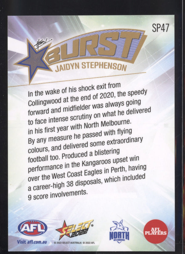 Jaidyn Stephenson 2022 AFL- Select Footy Stars Starburst Paint