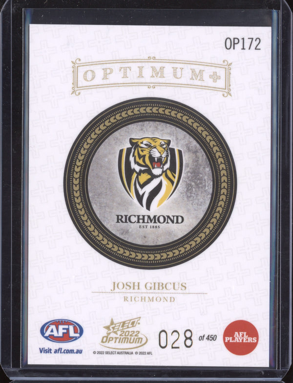 Josh Gibcus 2022 Select Optimum OP172 Optimum Plus RC 28/450