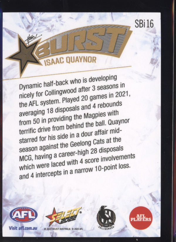 Isaac Quaynor 2022 AFL - Select Footy Stars Starburst Ice