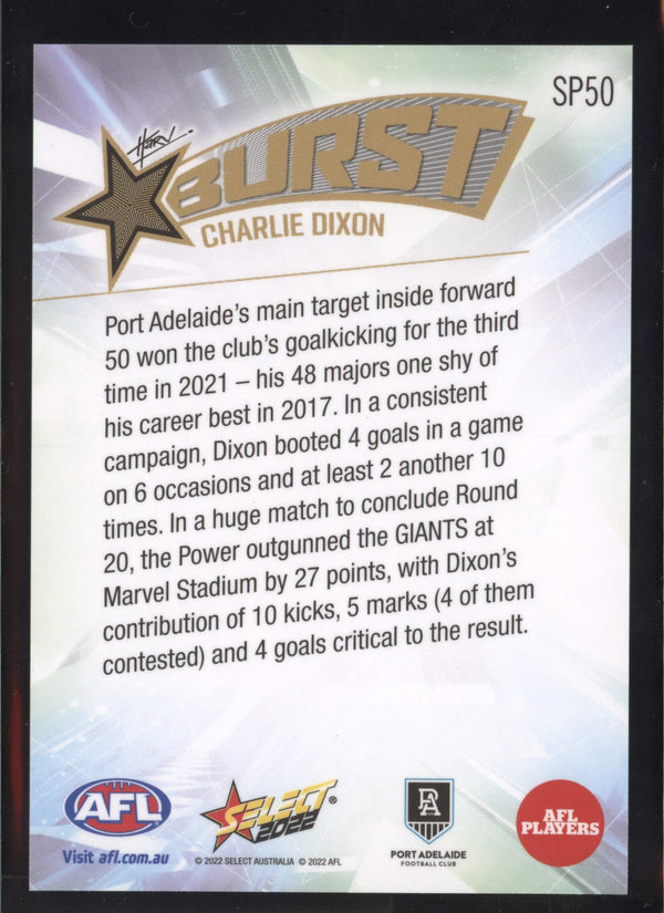 Charlie Dixon 2022 AFL- Select Footy Stars Starburst Paint