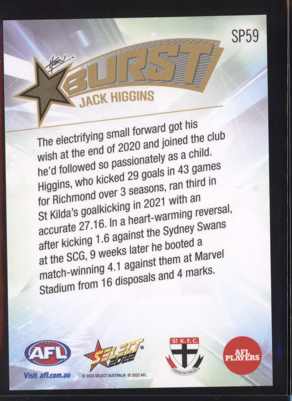 Jack Higgins 2022 AFL- Select Footy Stars Starburst Paint