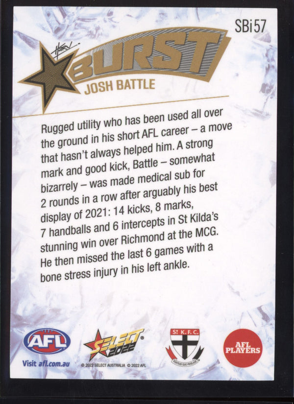 Josh Battle 2022 AFL - Select Footy Stars Starburst Ice